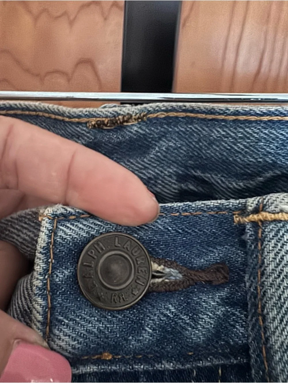 Ralph Lauren double RL distress straight leg jeans